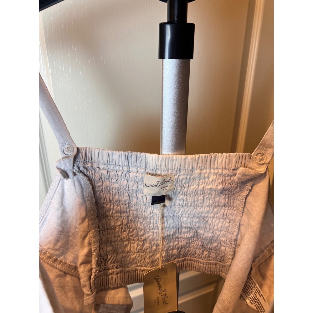 Tie-Front Crop Top Women XL NWT Linen Blend Boho Cottagecore Y2K Coastal Chic - Picture 7 of 13